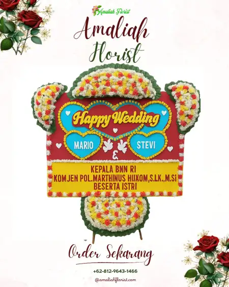 Papan Bunga Pernikahan Giri